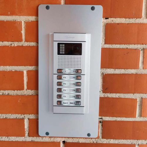 Videoportero automático de color blanco